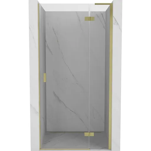 MEXEN/S Mist-H L sprchové dveře křídlové pravé 95, transparent, zlatá kartáčovaná 8A5L-095-000-55-00-P