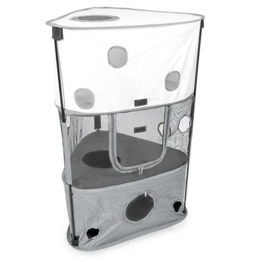 Duvo+ Dvoupatrový stan na hraní pro kočky šedý 58x55x90cm