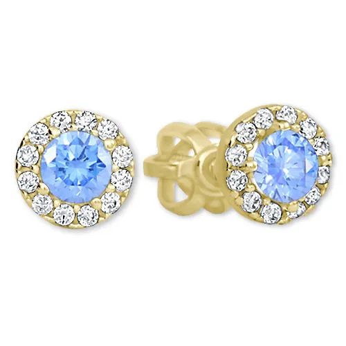 Soliter Blyštivé zlaté náušnice s krystaly 745 239 001 00806 0000500