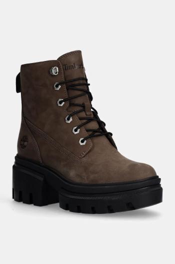 Nubukové workery Timberland Everleigh hnědá barva, na podpatku, TB0A2EGSEM51