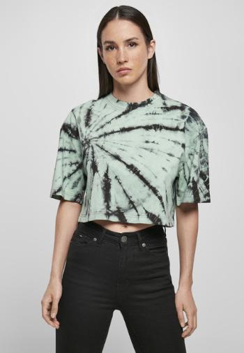 Urban Classics Ladies Oversized Cropped Tie Dye Tee black/ghostgreen - 4XL