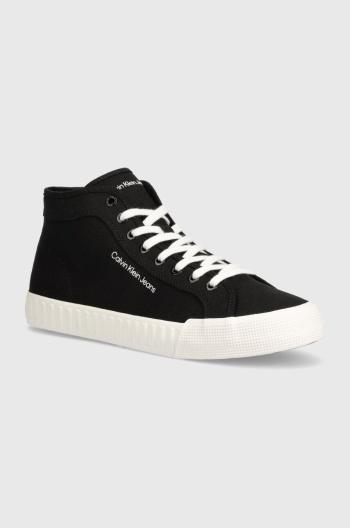 Kecky Calvin Klein Jeans SKATER VULC MID LACEUP CS IN DC pánské, černá barva, YM0YM00978