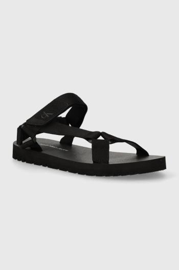 Sandály Calvin Klein Jeans SANDAL VELCRO RP IN BTW pánské, černá barva, YM0YM00944