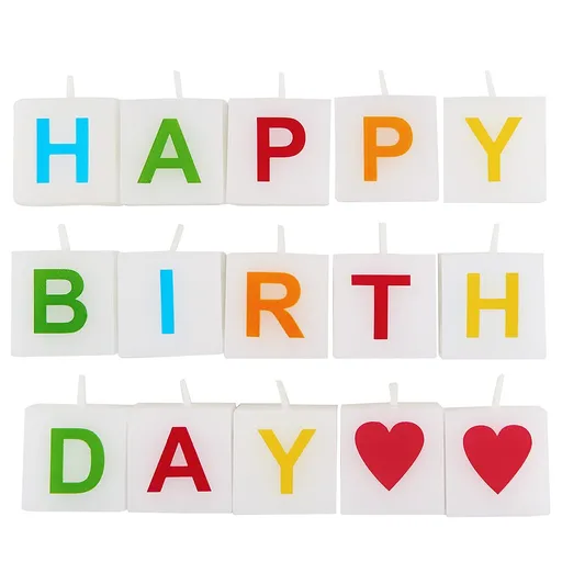 LOVE LETTERS Svíčka Happy Birthday 15 dílů