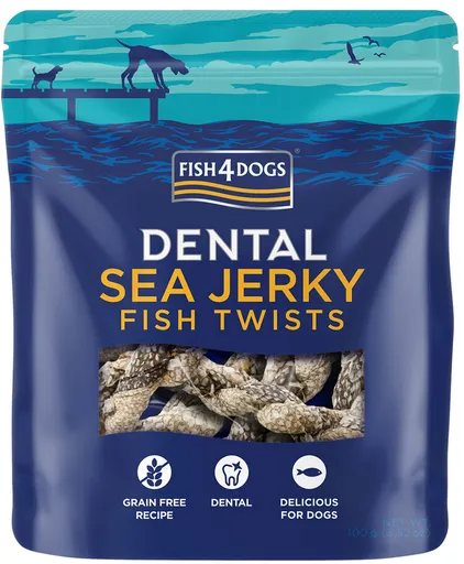 FISH4DOGS Pamlsky pro psy DENTAL SEA mořská ryba - závitky 100 g