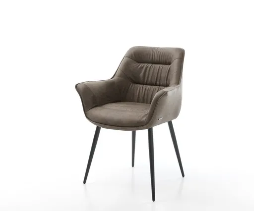 Jídelní židle Kaira-Flex taupe vintage zúžená podnož černá