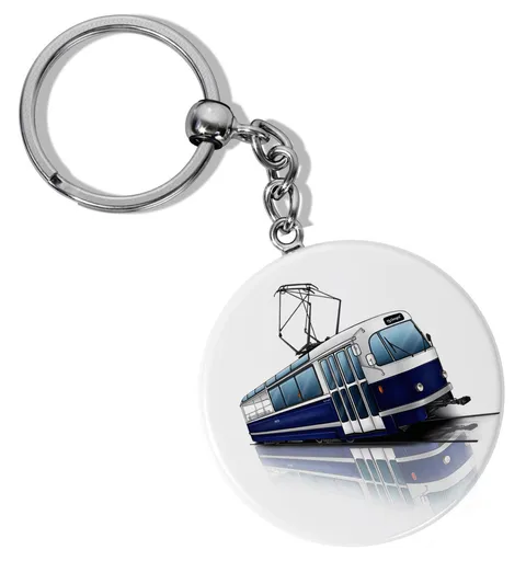 Klíčenka kulatá - Tramvaj T3 – modrá