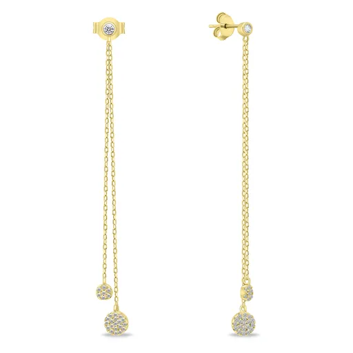 Brilio Silver Originální pozlacené náušnice se zirkony EA629Y