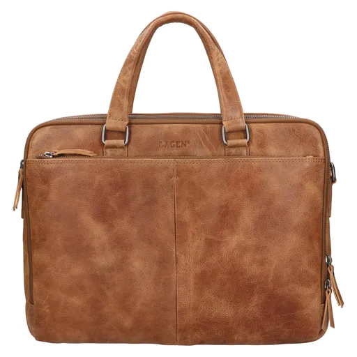 Kožená business taška na notebook Lagen Jones - koňak