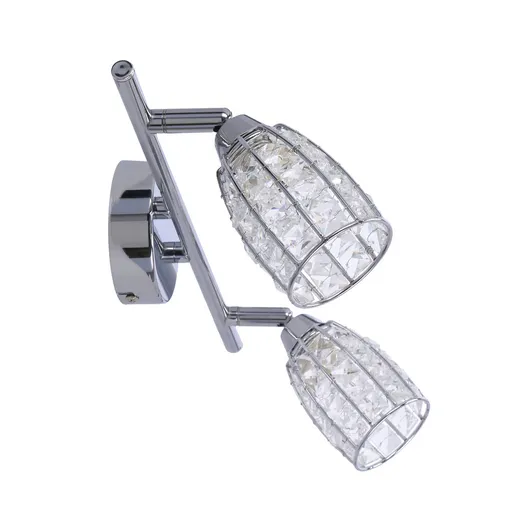 Stropní lampa Shiba chromový pásek 2x15W g9 průhledné stínidlo