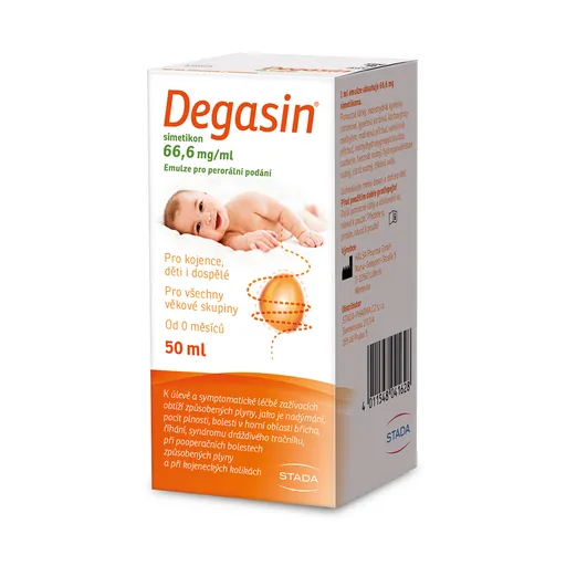 Degasin simetikon 66,6 mg/ml emulze při nadýmání 50 ml