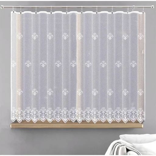 Záclona žakárová nebo balkonový komplet, Elisa metráž, bílá 250 cm