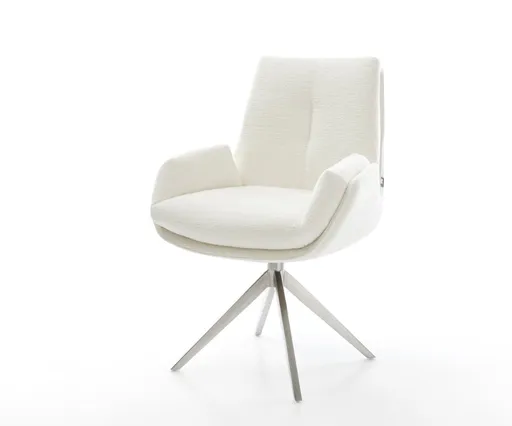 Jídelní židle Clea-Flex bouclé měkký béžová křížová podnož