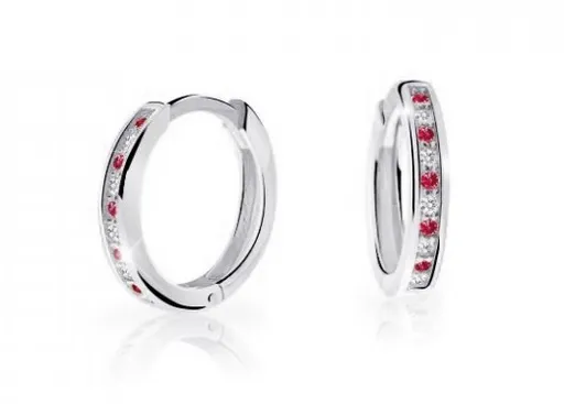 Cutie Jewellery Nadčasové kruhové náušnice z bílého zlata C3343-80-X-2 červená