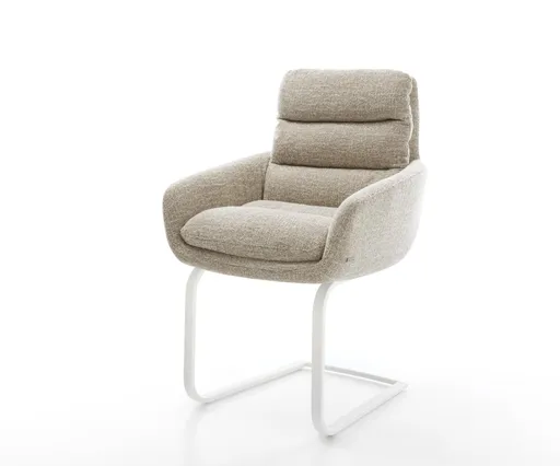 Jídelní židle Abelia-Flex s područkami látka Měkký béžová