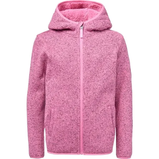 Lewro ZAN Dívčí fleecová mikina svetrového vzhledu, růžová, velikost 140-146