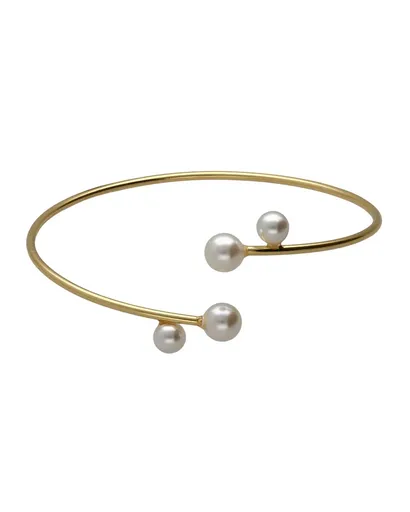 Victoria Cruz Půvabný pozlacený náramek s perlami Sera A5556-00DP
