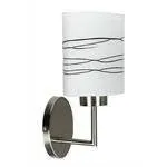 Nástěnná lampa matný nikl stínidlo hnědé pruhy 60W E27 Visola