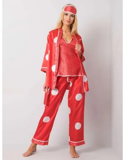 Dámská souprava noční s třpytkami HIGI červená