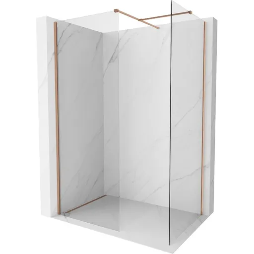 MEXEN/S Kioto-X Sprchová zástěna WALK-IN 120 x 120, transparent 10 mm, měď kartáčovaná 800-120-202-65-00-120-X
