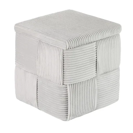 TOTEM Sedák manšestrový s úložným prostorem - sv. šedá