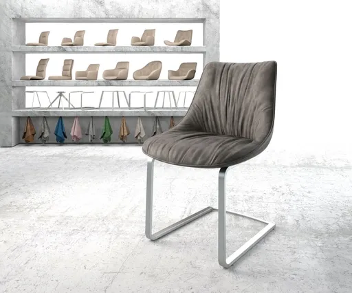 Konzolová jídelní židle Elda-Flex antracitová vintage plochý