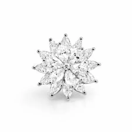 Troli Blyštivá květinová brož Silver