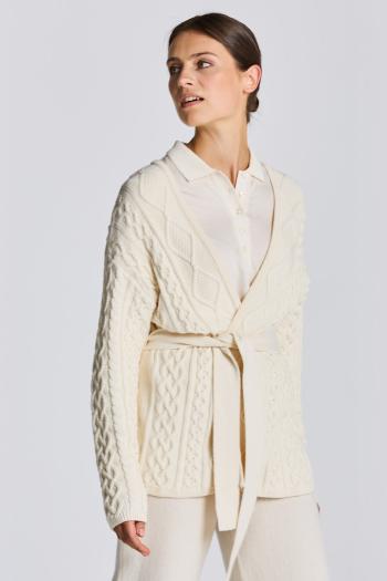 SVETR GANT D2. CABLE WRAP CARDIGAN CREAM