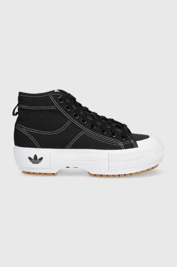 Kecky adidas Originals Nizza dámské, černá barva, GZ8857-BLK/WHT