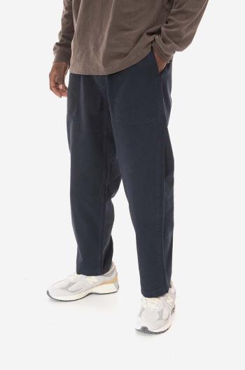 Bavlněné kalhoty Gramicci Loose Tapered Pant tmavomodrá barva, široké, medium waist, G103.OGT-cream