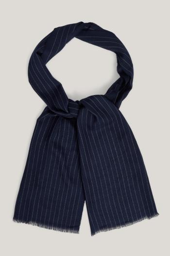 ŠÁLA GANT PINSTRIPE LIGHTWEIGHT WOOL FOULARD NAVY