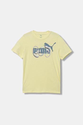 Detské bavlnené tričko Puma GRAPHIC No. 1 Logo Tee G žltá farba, 688497