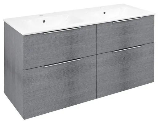 Sapho CIRASA umyvadlová skříňka s dvojumyvadlem 121x66x46cm, dub stříbrný CR121-1111-21