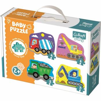 Puzzle Trefl Baby Mașini pe șantier, 4 în 1 3, 4,5, 6 piese