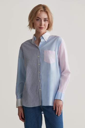 KOŠILE GANT REL PATCHWORK BD SHIRT MUTED BLUE