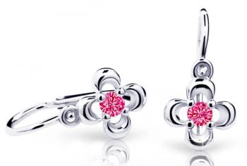 Cutie Jewellery Dětské náušnice z bílého zlata C2013-10-X-2 fuchsiová