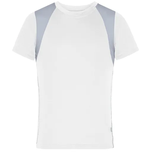 James & Nicholson (Daiber) Dětské sportovní tričko s krátkým rukávem JN397k - Bílá / stříbrná | XL