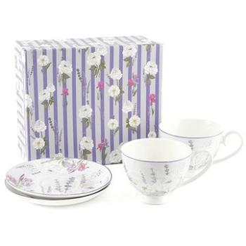 Home Elements Porcelánový šálek s podšálkem 2 × 250 ml, Levandule (LAVENDER0058)