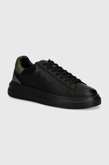 Kožené sneakers boty Guess ELBA CRACK černá barva, FMTECR ESU12