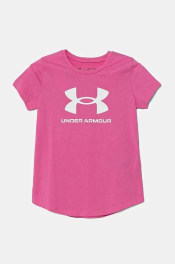 Dětské tričko Under Armour růžová barva