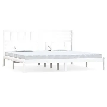 Rám postele bílý masivní borovice 180 × 200 cm Super King, 3101039 (3101039)