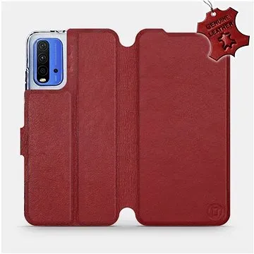Flip pouzdro na mobil Xiaomi Redmi 9T - Tmavě červené - kožené -   Dark Red Leather (5903516623983)