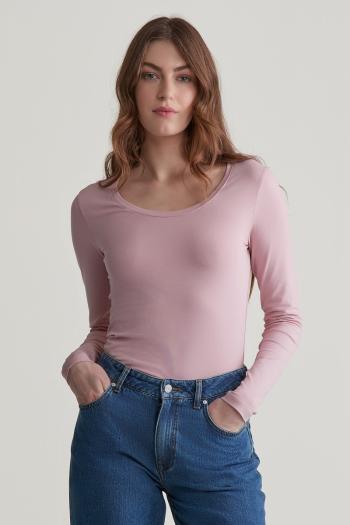 TRIČKO GANT SLIM COT/ELA LS SCOOP NECK TOP DUSTY PINK