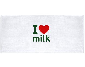 Celopotištěný sportovní ručník I Love milk