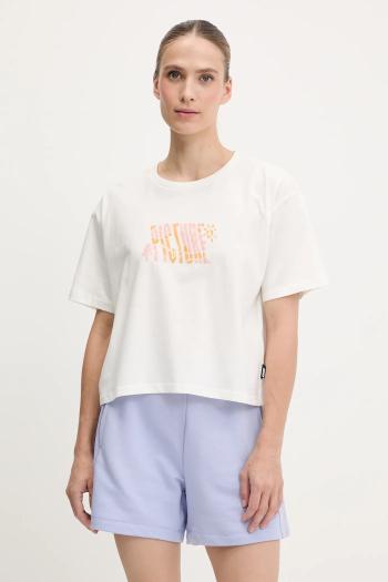 Bavlnené tričko Picture Keynee dámske, biela farba, WTS0574