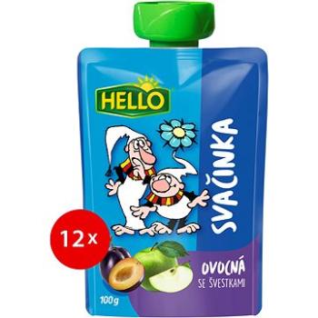 HELLO ovocná kapsička se švestkami 12× 100 g (8590014639553)