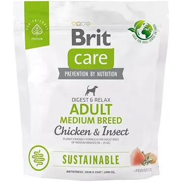 Brit Care Dog Sustainable s kuřecím a hmyzem Adult Medium Breed 1 kg (8595602558704)