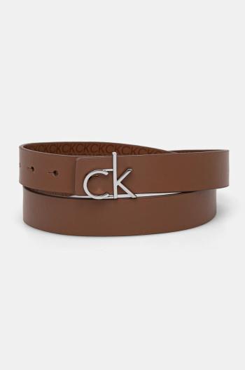 Kožený pásek Calvin Klein dámský, hnědá barva, K60K613074