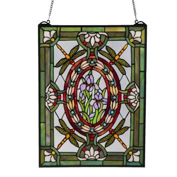 Skleněný nástěnný panel Tiffany Flowers - 46*61 cm 5LL-6091