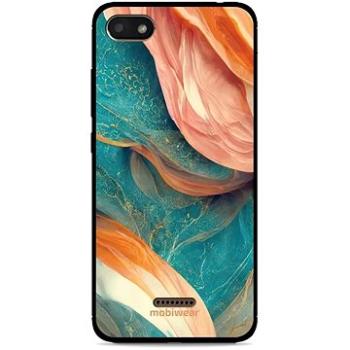 Mobiwear Glossy lesklý pro Xiaomi Redmi 6A - G025G - Azurový a oranžový mramor (5904808527040)